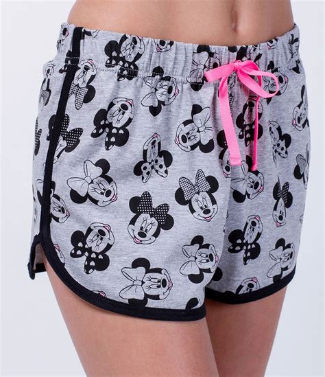 Short Doll Feminino Com Estampa Da Minnie Marca Disney Tecido Meia Malha Composição 100