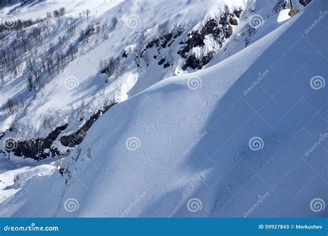 Snowy Mountain Slope Stock Image Image Of Outdoors Adventure 59927843