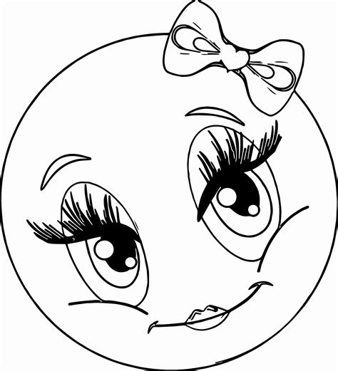 Smiley Face Coloring Page Awesome Cute Girl Smiley Faces Coloring Page