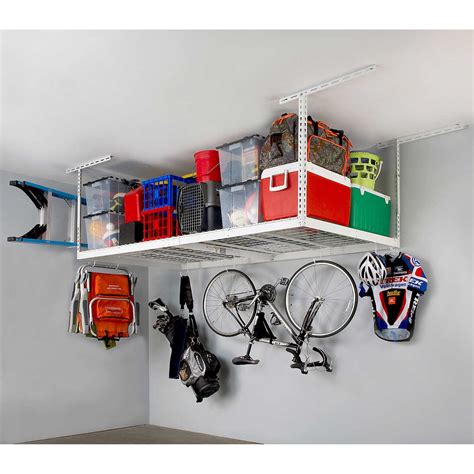 Adjustable Garage Ceiling Mount Storage Rack Hanging Shelves Overhead