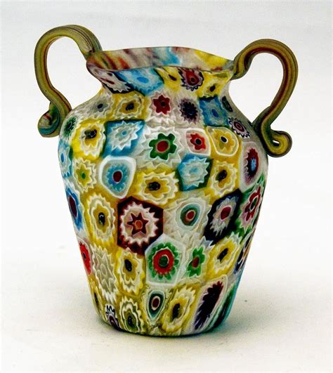 Set Of Five Murano Vintage Nice Glass Vases Millefiori Circa 1910 For Sale At 1stdibs