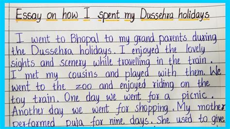 Essay On How I Spent My Dussehra Holidays Essentialessaywriting Essay On Dussehra English