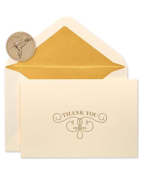 Gold Flourish Thank You Boxed Blank Note Cards And Envelopes 16 Count