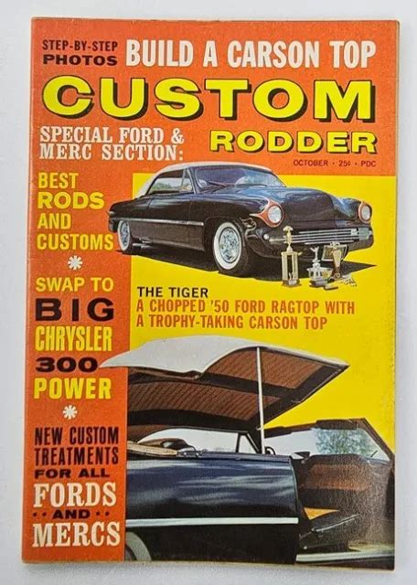 Vtg Custom Rodder Magazine October 1961 Vol 9 No 4 50 Ford Ragtop No