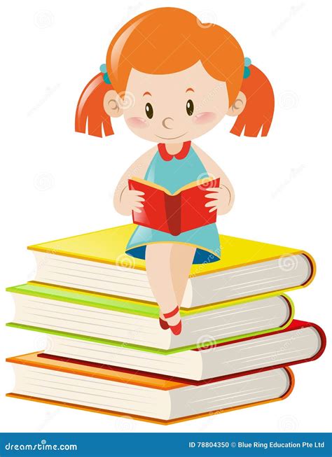 Libro De Lectura De La Muchacha Solamente Ilustraci N Del Vector