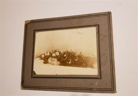Antique Post Mortem Cadaver Casket Funeral Photo Memento Mori Victorian