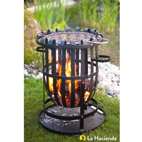 La Hacienda Vancouver Steel Outdoor Fire Basket With Grill