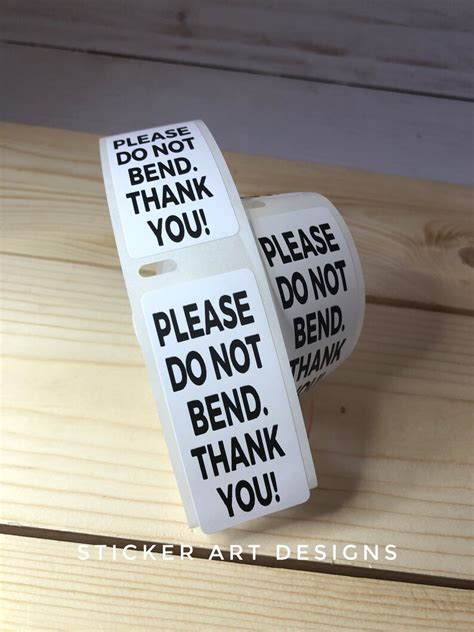 100200300 1 Please Do Not Bend Stickers Thank You Etsy