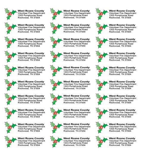 Christmas Mailing Label Template Addictionary