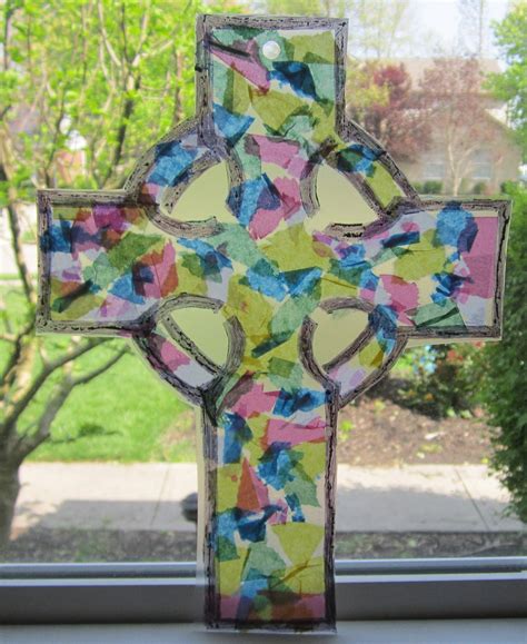 Gaels Crafty Treasures Stained Glass Cross Craft With A Celtic Twist