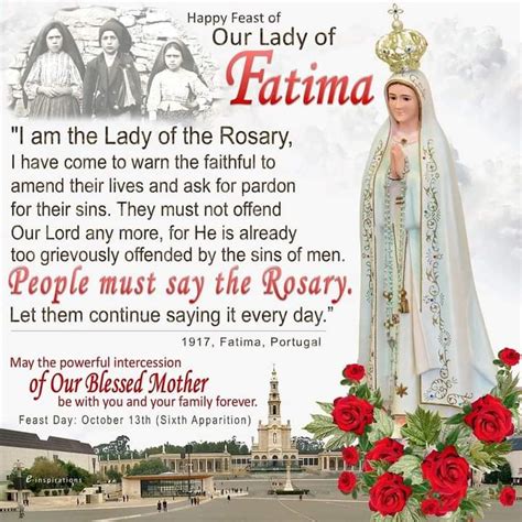 Feast Day Of The Last Apparition Of Our Lady Of Fatima And The Miracle