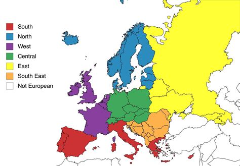 Regions Of Europe Continent Map Geography Gambaran