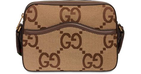 Gucci Jumbo Gg Canvas Messenger Bag In Beige Brown For Men Lyst Australia