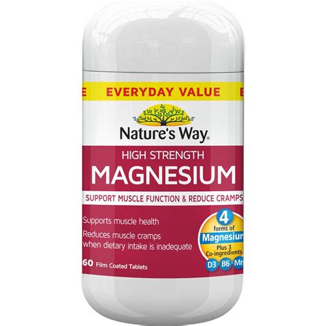 Natures Way High Strength Magnesium 60 Pack Woolworths