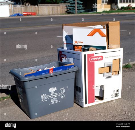 Curb Side Waste Collection Box Fort Erie Ontario Canada Stock Photo Alamy