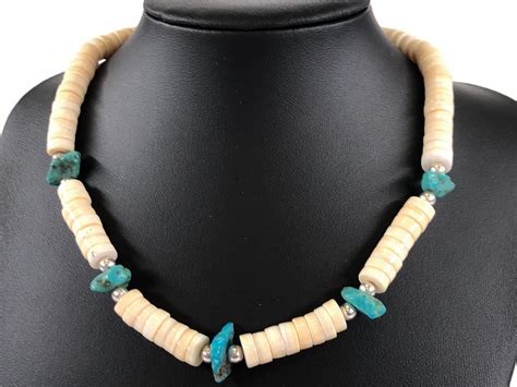 Lot Vtg Native American Bone Turquoise Necklace