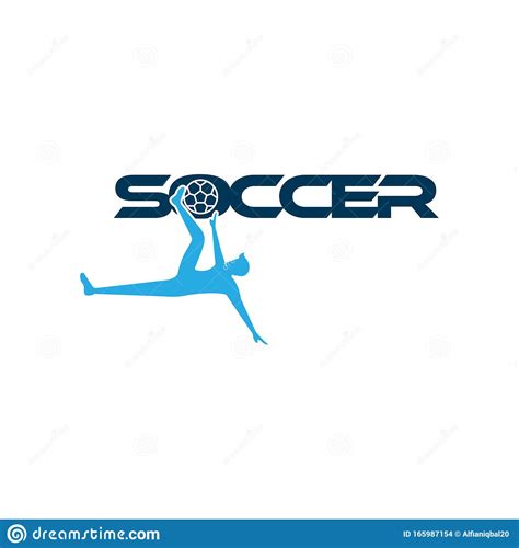 Sport Vector Illustration With The Soccer Text And With Soccer Player