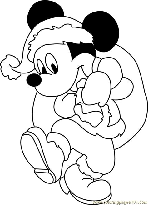 Mickey Mouse Christmas Coloring Pages Printable Coloring Pages