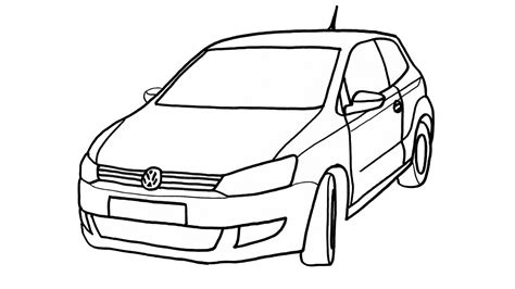 how to draw a car volkswagen polo step by step araba Çizimi volkswagen polo easy car drawing
