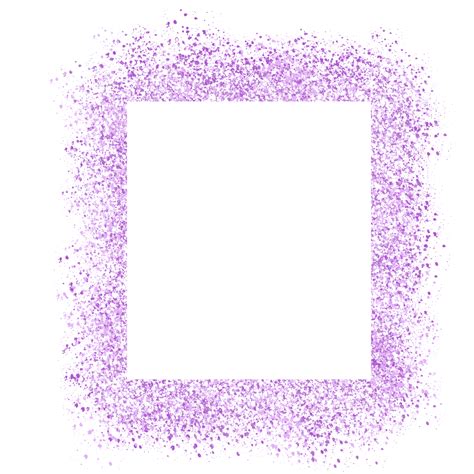 Square Glitter Frame White Transparent Purple Square Glitter Frame For