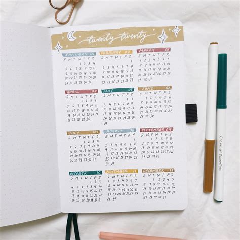 How To Yearly Calendar In Your Bullet Journal Printable Archer