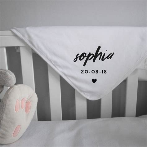 Personalised Baby Name And Date Blanket By Paper And Wool
