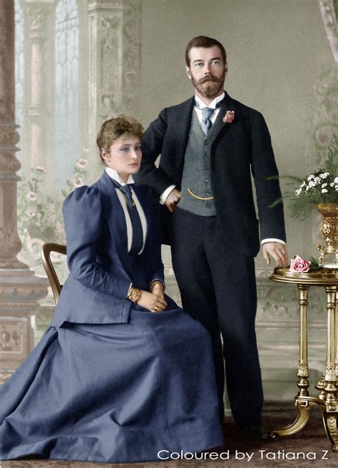 Nicholas And Alexandra 1894 Perhaps Their Engagement Portrait Beautifully Colorized By