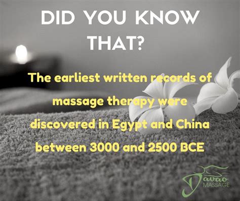 did you know that the earliest written records of massage therapy were discovered in egypt and