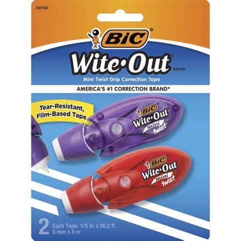 Bic Wite Out Mini Correction Tape 2 Pack Correction Tapes Bic