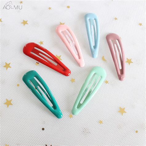 Aomu 10pcs 1set Lovely Candy Color Hairpin For Girl Children Hairclips
