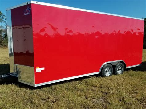 Red 8.5x20 Enclosed Trailer With Extra Height. (ad 860) - USA Cargo Trailer