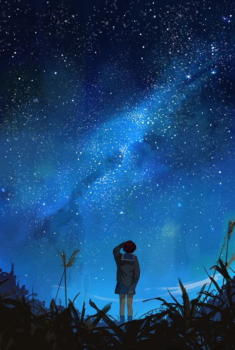 Stars By Snatti89 On Deviantart Sky Anime Anime Scenery Sky Aesthetic