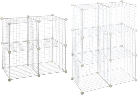 Amazon Basics 6 Cube Wire Storage Shelves White And 4 Cube Wire Storage