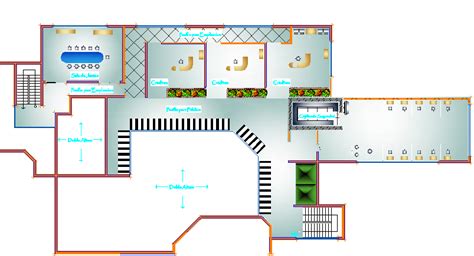 Ground And First Floor Layout Plan Details Of Bank Building Dwg File My XXX Hot Girl