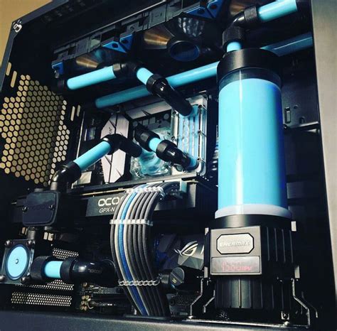 A Unique Shade Of Blue In This Custom Water Cooling Loop Makes For A