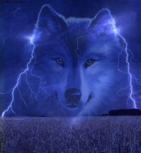 Wolf In The Sky Outlined With Lightning Wolf Painting Wolf