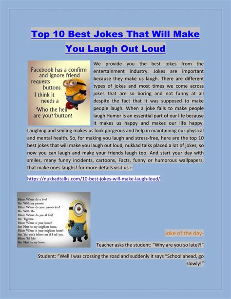 Ppt Top Best Jokes That Will Make You Laugh Out Loud Powerpoint My