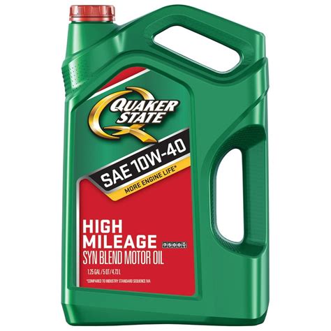 Quaker State High Mileage 10w 40 Synthetic Blend Motor Oil 5 Quart
