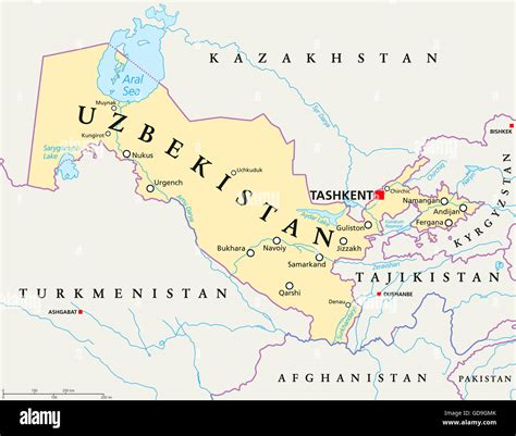 Map Of Uzbekistan High Resolution Stock Photography And Images Alamy