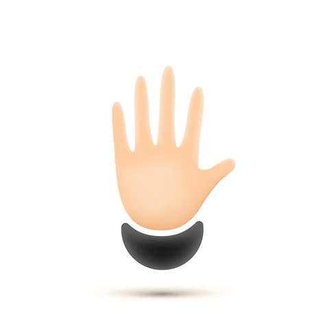 Premium Vector Palm Hand Five Fingers Hello Illustration