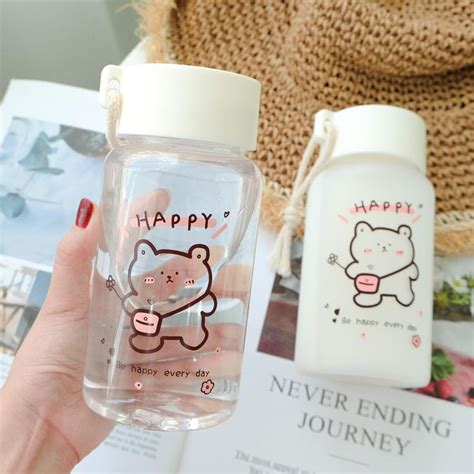 Cute Japanese Water Bottle Pastel Kitten