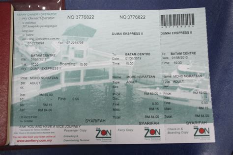 From here, kindly take ferry to batam centre ferry terminal. This ticket departure from Stulang Laut, Johor to Batam ...