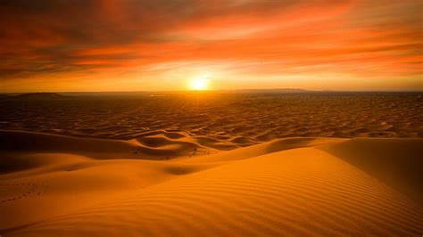Hd Wallpaper Merzouga Morocco Sahara Sun Sand Horizon Desert