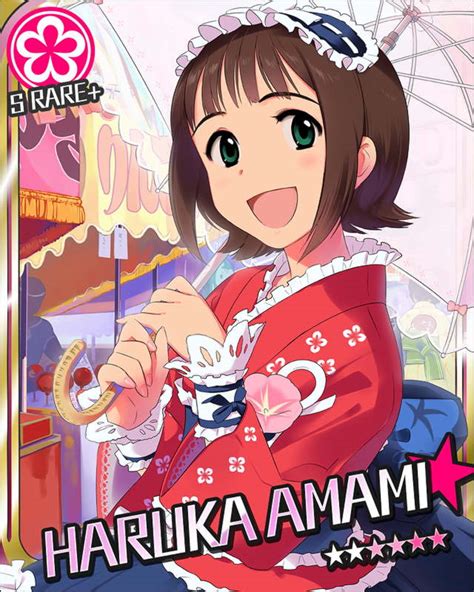 Safebooru 1girl Amami Haruka Annindoufu Oicon Brown Hair Candy Apple Character Name Festival