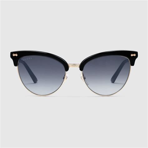Gucci Cat Eye Acetate And Metal Sunglasses Black Cat Eye Sunglasses