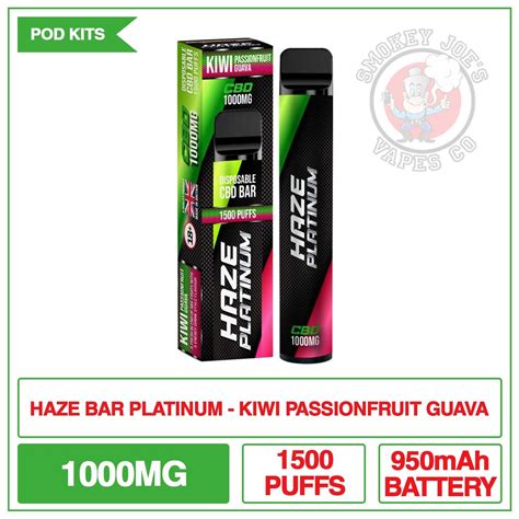 Haze Bar Platinum Cbd Disposable Kiwi Passionfruit Guava 1000mg
