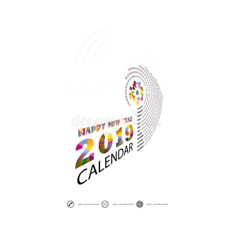 2019 Calendar Templatespiral Calendarcalendar 2019 Set Of 12 M Stock