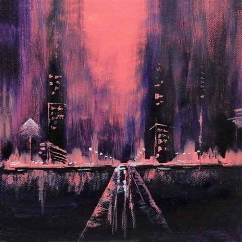 Cityscape Abstract Painting With Acrylics