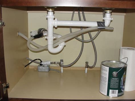 In the diagram above, right, you'll notice that the dishwasher drain makes a high loop underneath the kitchen sink. The Most Common Dishwasher Installation Defect