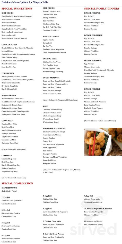 No worries, here are other great restaurants in the area! Far East Chinese Restaurant menu in Niagara Falls, Ontario